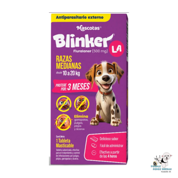 Blinker LA Razas Medianas (10-20 Kg) Fluralaner 500 Mg Jb Perro 1 Tableta