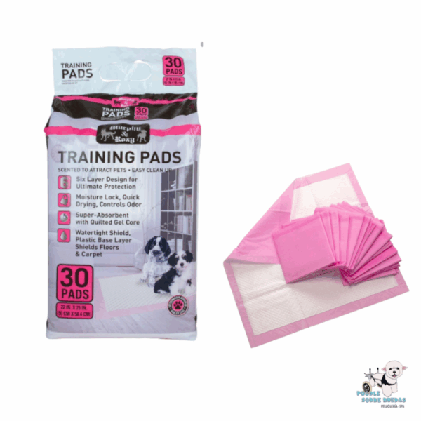 Pads Training Rosado 56 X 58.4 Cm Murphy & Roxy Perro 30 Und
