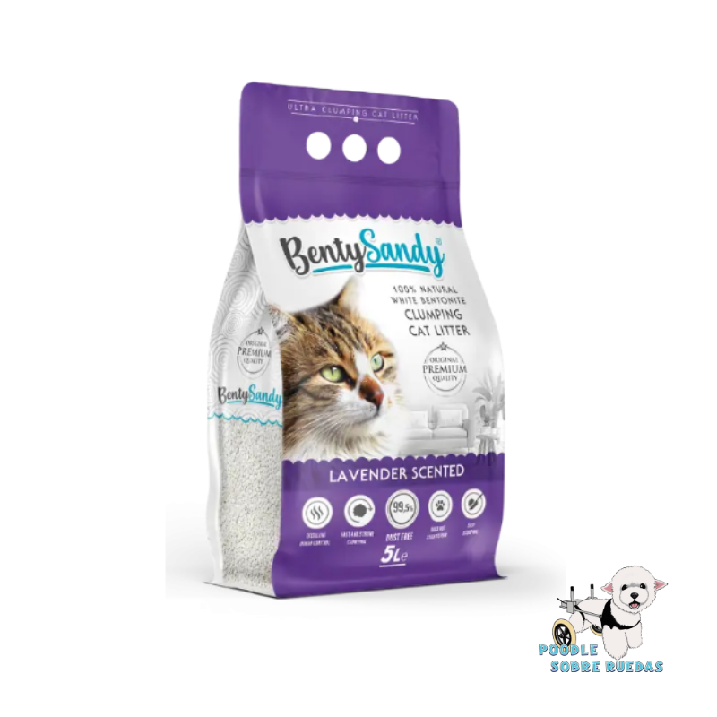 Arena Ultra Absorbente & Ultra Aglomerante Aroma Lavanda 10L Benty Sandy Gato 8.7 Kg