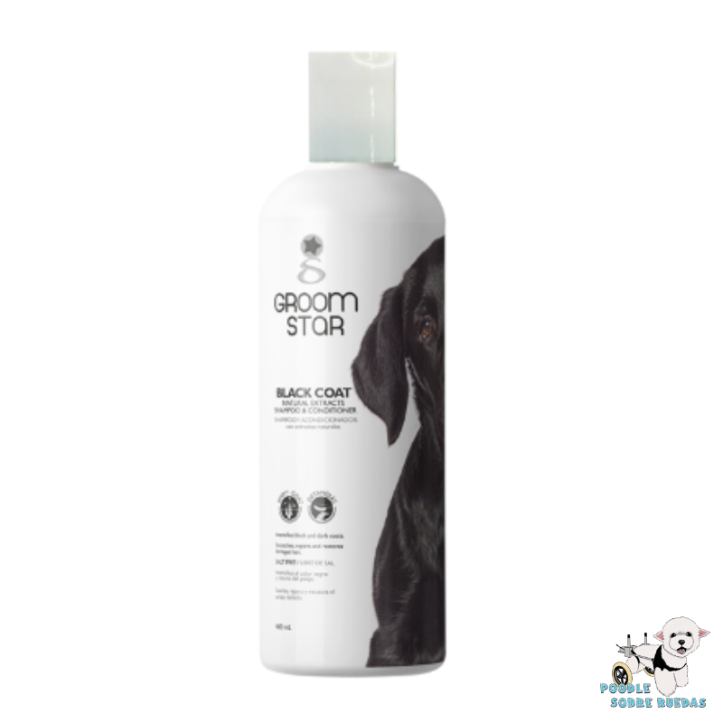 Shampoo & Acondicionador Black Coat Libre De Sal Groom Star Perro 480 Ml