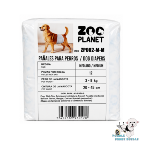 Pañal Desechable Macho Talla M Zoo Planet Perro 12 Und