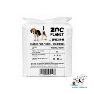 Pañal Desechable Hembra Talla M Zoo Planet Perro 10 Und