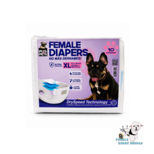 Pañal Desechable Hembra Talla XL Pug Pets Perro 10 Und