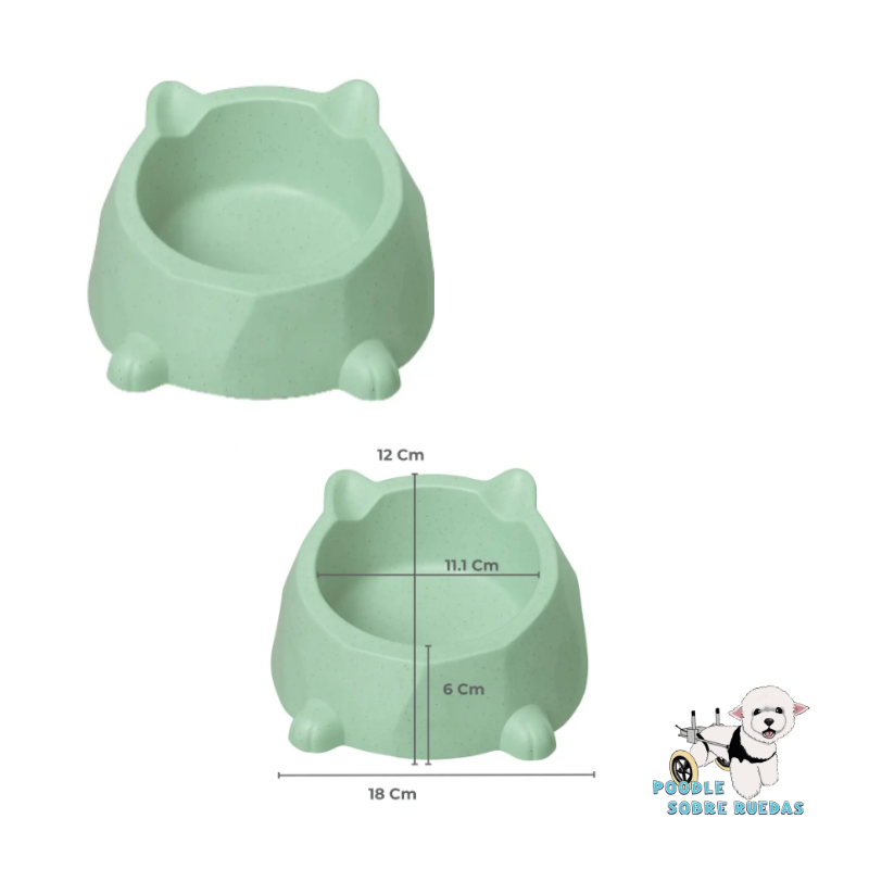 Cuenco De Bambú Ecológico Color Verde Pet Brands Perro 1 Unidad