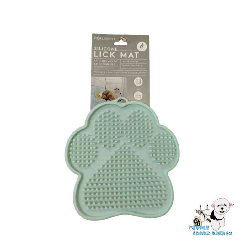 Lick Mat Silicona Huella Verde Agua Real Simple Perro 1 Unidad