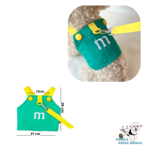Arnés & Correa M&M Talla M Color Verde / Amarillo Pets Republik Perro 1 Unidad