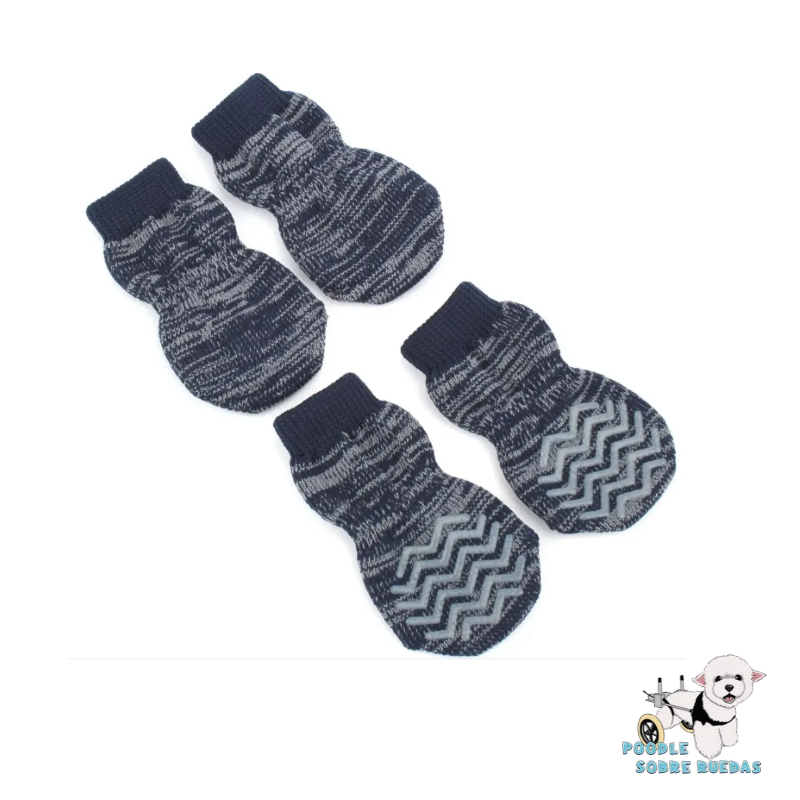 Medias Antideslizantes Hidrofóbicas Color Azul/Gris Talla L Lanboer Perro Set 4 Unidades