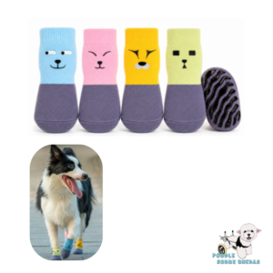 Medias Antideslizantes De Colores Talla L Jianbo Perro Set 4 Unidades