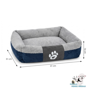 Cama Sofá Gris Con Azul 61X51X16 Cm Pet Park Perro 1 Unidad