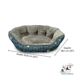 Cama Estampado Patitas Azul Petroleo 50.8X 40.6 cm Perro 1 Unidad