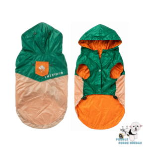 Impermeable Color Verde & Naranja Talla 6 Fuzz Yard Perro 1 Unidad